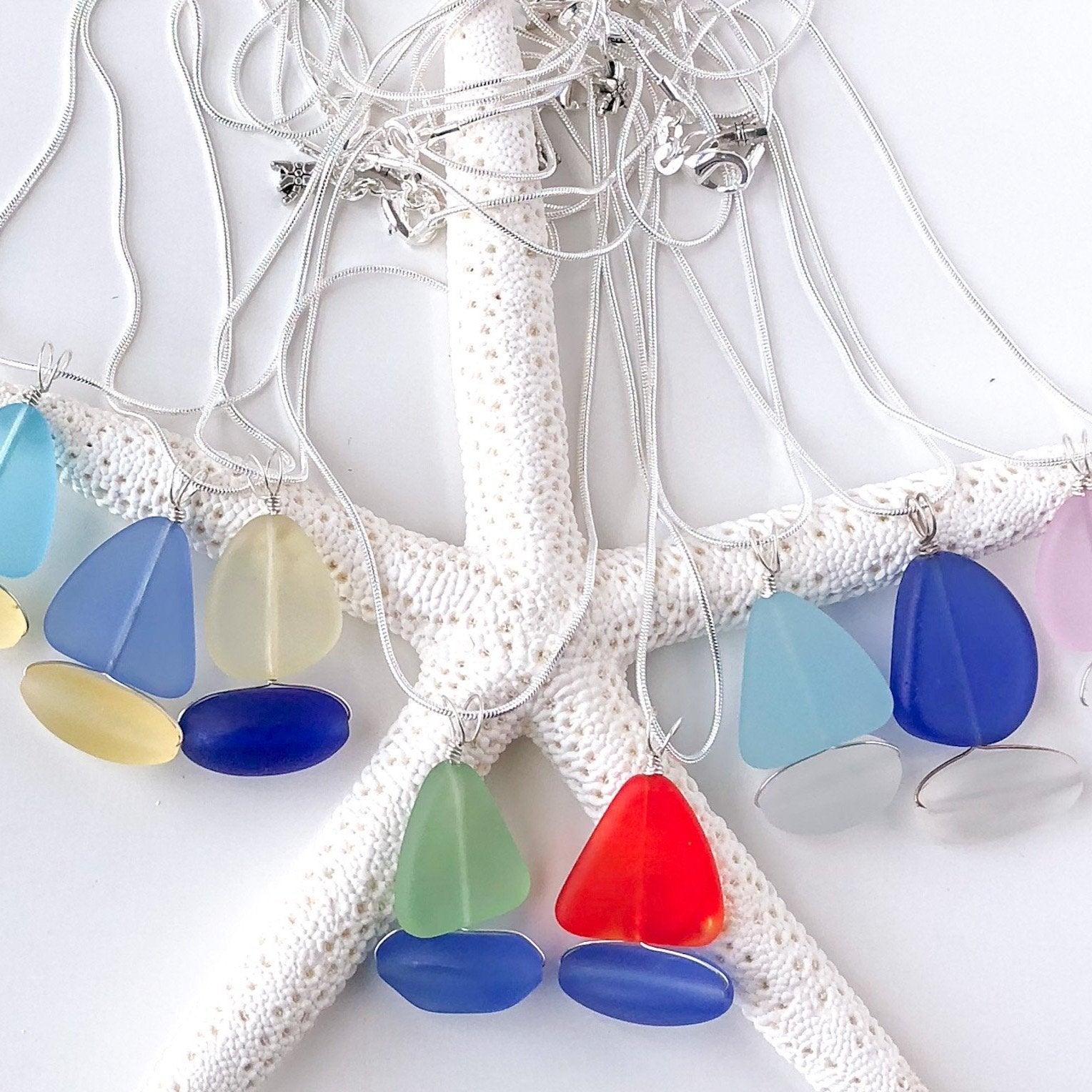 Sail Away Sea Glass Nautical Necklace