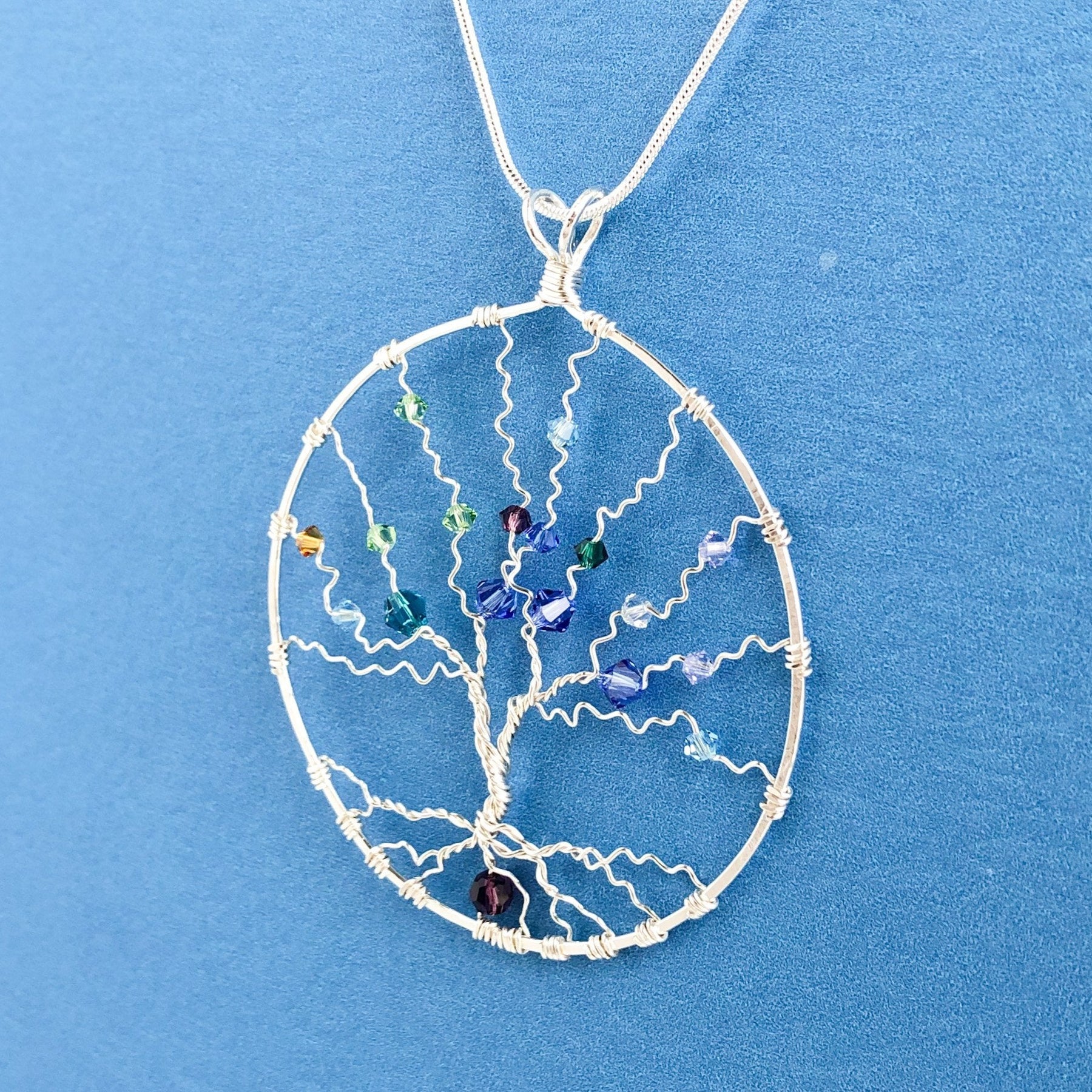 Custom Birthstone Tree of Life Pendant - A Gift for Grandmother or Mother
