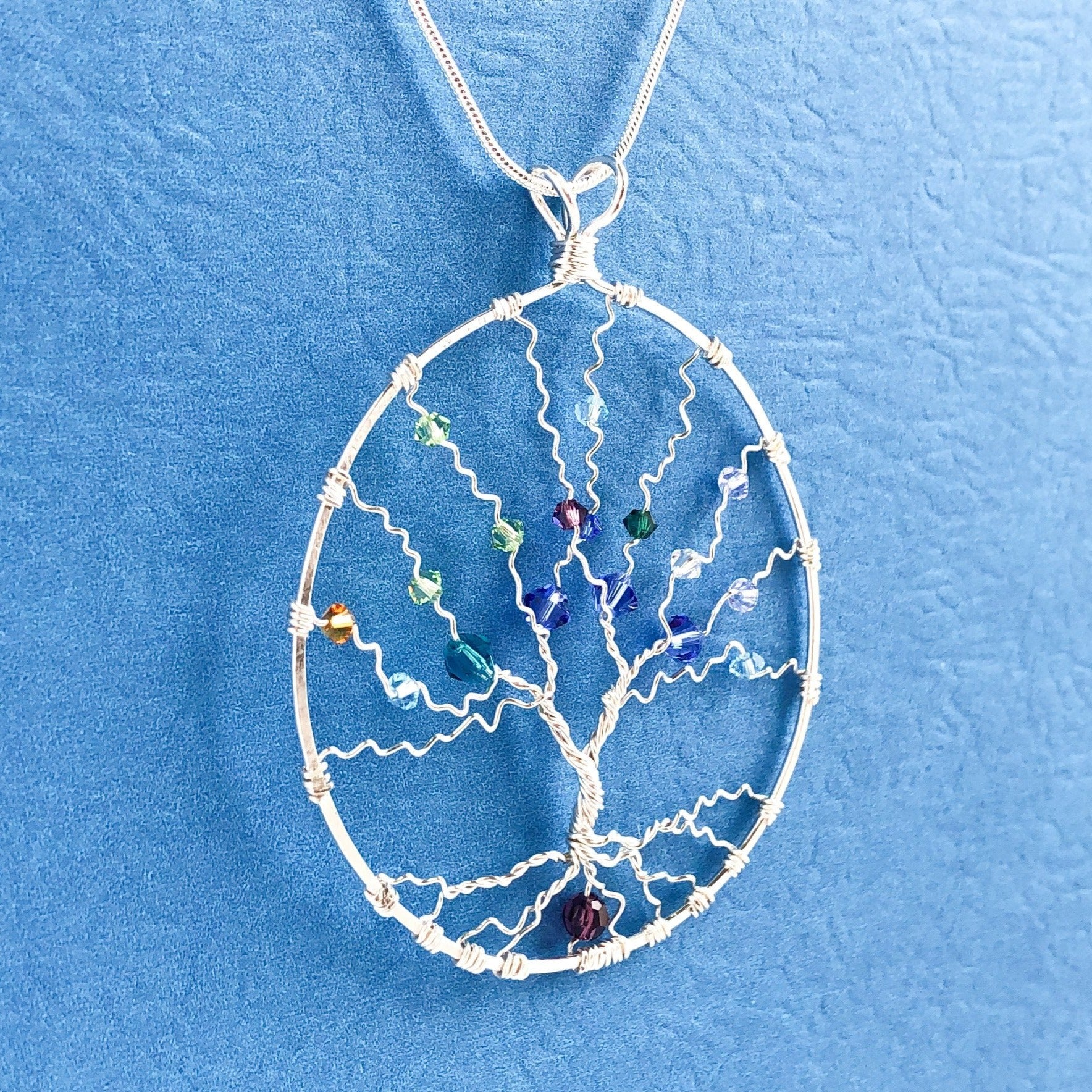 Custom Birthstone Tree of Life Pendant - A Gift for Grandmother or Mother