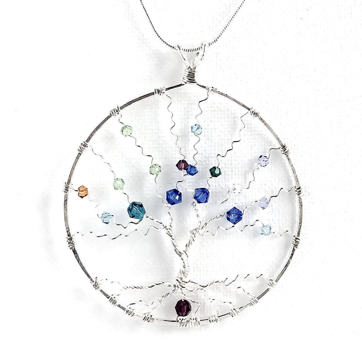 Custom Birthstone Tree of Life Pendant - A Gift for Grandmother or Mother