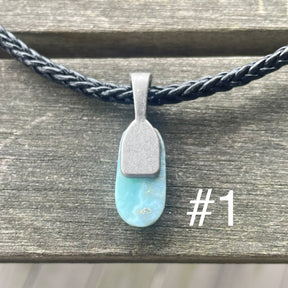 Larimar Leather and Sterling Necklace