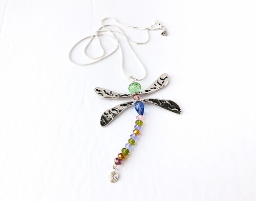Just Wing It Silver Dragonfly Necklace