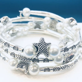 Shining Starfish Memory Wire Wrap Bracelet